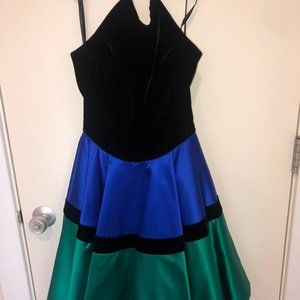 Sherri Hill Black, Blue, and Green Dress